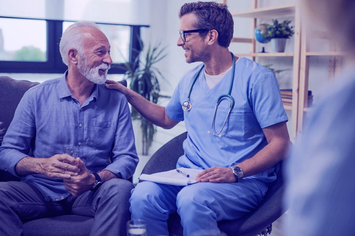 Feature Image — Doctor with Elderly Patient Doing Well