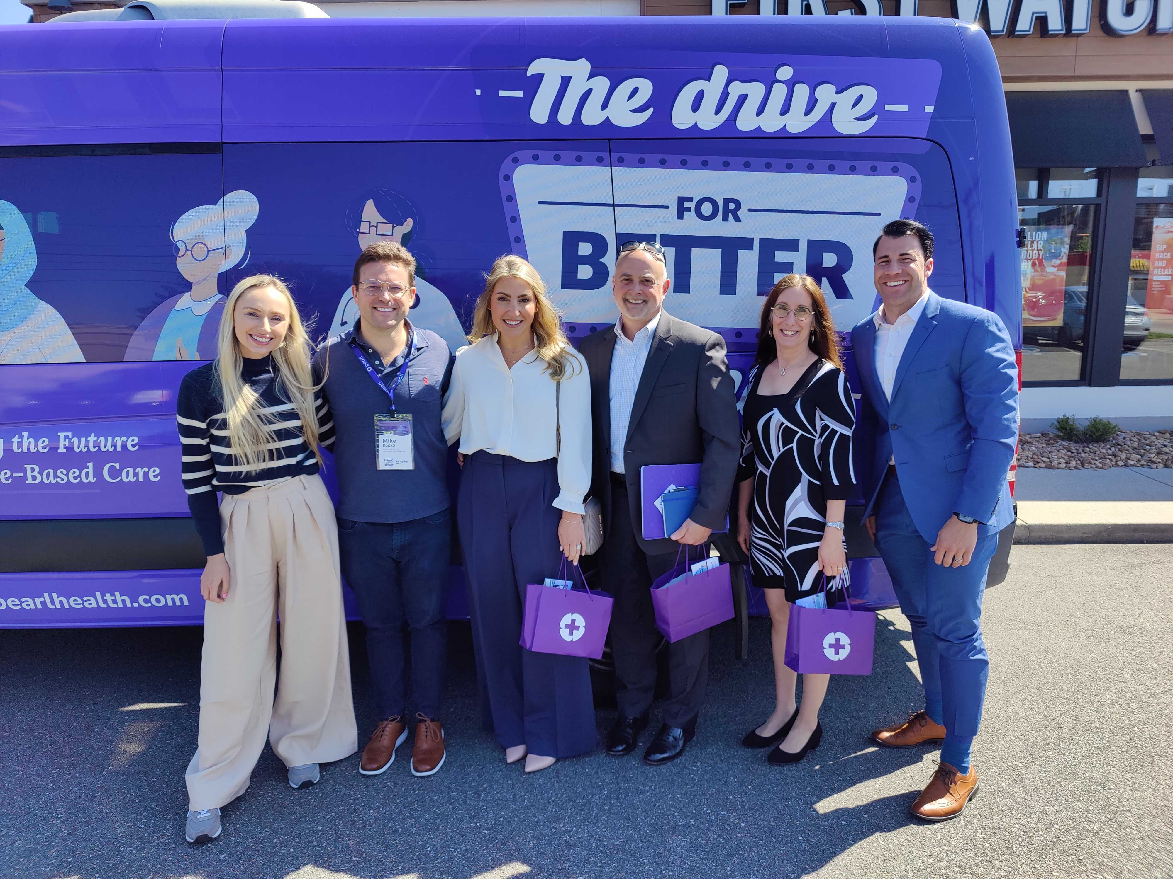 (L-R) Ciara Walsh, Chief of Staff at Pearl; Michael Kopko, CEO at Pearl; Alex Dieringer, AVP, Operations at Virginia Care Partners (VCP), Gerard Filicko, Executive Director at VCP; Theresa Murray, ACO Finance Manager at VCP; and Michael Dudley, Director of Enterprise Partnerships at Pearl — Richmond, VA